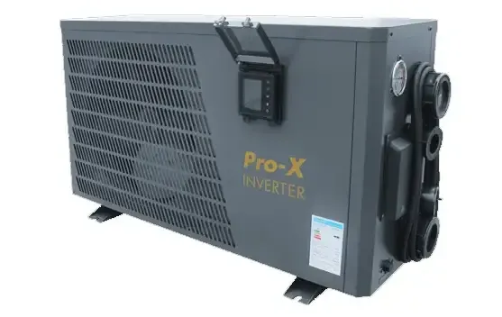 Grå Pro X inverter 12kw värmepump med ventilerad frontpanel